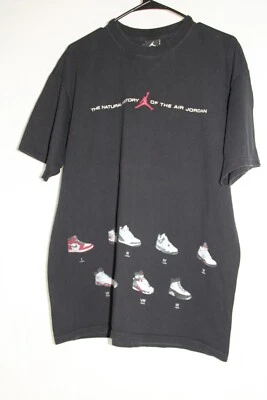 Camiseta vintage para hombre Nike Air Jordan 18 años de amor negra talla grande algodón Foto 1 de 4
