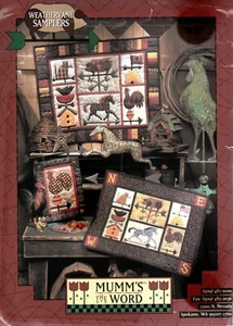 Mumm's the Word WEATHERVANE SAMPLERS AP43 arte popular apliques patrón de edredón - Imagen 1 de 2