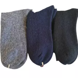 3Pack 100%Merino Wool Crew Dress Warm Thick Fuzzy Thermal Classic Men Work Socks - Picture 1 of 18