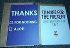 2 Funny Blank Greeting Cards, Thanks For Nothing / A Lot, Tick Box, Sell On Ebay