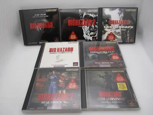 PS1 BIOHAZARD 1 2 3 Gun Survivor Director's Cut Dual Shock 1 2 7pcs Japan import - Picture 1 of 11