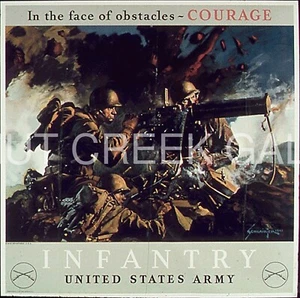 US WWII Poster, "In the face of obstacles - COURAGE" Art Print on 11x14" 22545 - Picture 1 of 1
