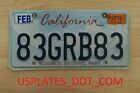 Véritable California État Plaque Immatriculation 83GRB83 Auto Voiture Vanity Bon