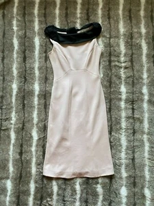 Diane Von Furstenberg DVF Pansy Wool Blend Open Back Sheath Fored Dress Size 2 - Imagen 1 de 6