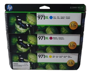 3x Orig. HP 971XL - Cyan Magenta Yellow im Set Satz in OVP Office Jet 2017-2021 - Bild 1 von 1