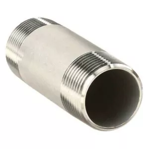 Pipe Nipple Thread End Fitting 304 Stainless Steel 2" x 6" Long Schedule 40 - Picture 1 of 8