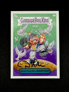 Dovetailing Randy Johnson #14b Topps Garbage Pail Kids x MLB Artist D Gross Auto - Picture 1 of 3