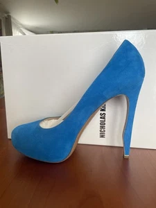 Nicholas Kirkwood Blue Suede Trickster Pump Womens Size 39 (6 UK) Brand New - Picture 1 of 7