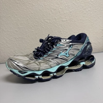 Mizuno Wave Prophecy 7 Women's Size 7.5 Running Shoes Sneakers Silver Blue - Image 1 of 4