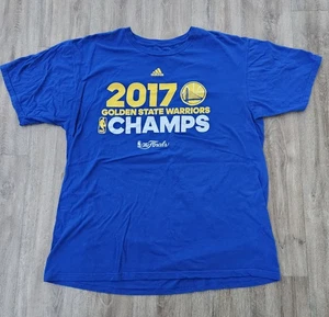 Adidas Adult Sz XL T-Shirt Golden State Warriors 2017 Blue Short Sleeve - Picture 1 of 8