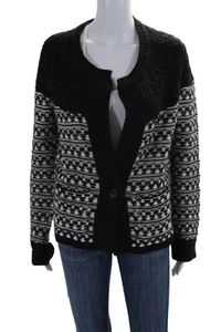 Comptoir Des Cotonniers Womens Thick Knit Cardigan Sweater Black Size Large - Picture 1 of 5