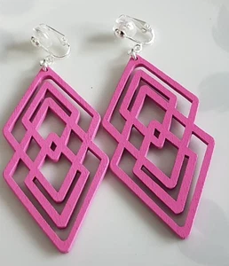 OHRCLIPS CLIPS VERSILBERT HOLZ  SILIKONPOLSTER - Bild 1 von 3