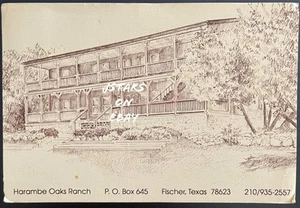 1994 FISCHER, TX, HARAMBE OAKS RANCH CONTINENTAL POSTCARD - Picture 1 of 2