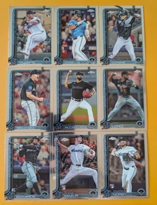 2025 Topps Chrome Baseball Team Set 9 Miami Marlins Connor Norby RC - Picture 1 of 4
