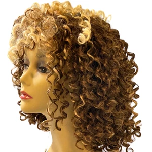 ASHRO Katrina Wig Kinky Curly Locs Brown Blonde Ombre Synthetic Hair NWT - Picture 1 of 15