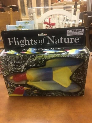 FLIGHTS OF NATURE BEAUTIFUL COLORFUL BIRD ROSELLA FLYS WITH BATTERIES NOT INCL. - Image 1 of 4