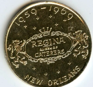 Mardi Gras Doubloon: Regina Aluminum Gold - Picture 1 of 2