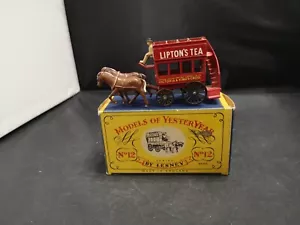 W935-MATCHBOX MODELOS DE ANTAÑO Y-12-A 1899 AUTOBÚS DE CABALLOS CON CAJA.LIPTONS TEA - Imagen 1 de 12