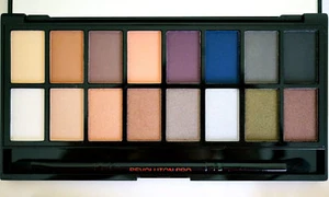 Paleta de sombras de ojos MAKEUP REVOLUTION ICONIC PRO 2 Nude Neutral Smokey + pincel NUEVO - Imagen 1 de 3