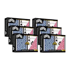 6 Set Red Blue COPAG Plastic Playing Cards Poker Size Jumbo Index Special Price - Picture 1 of 3
