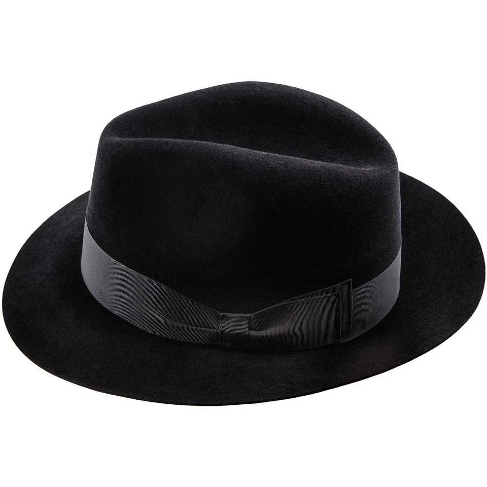 Sterkowski MOSCA Rabbit Felt Fedora Hat Wide Brim Trilby Elegant Winter Men's  - Image 1 of 1