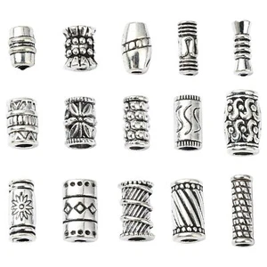150pcs Column Spacer Beads Tibetan Antique Silver Tube Beads DIY Craft Beads - Picture 1 of 7
