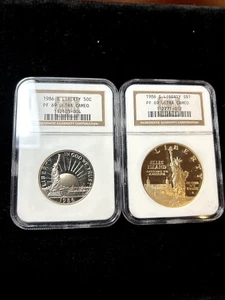 1986-S Liberty (S$1) and 1986-S Liberty (50C) NGC (PF 69) **ULTA CAMEO** - Picture 1 of 5
