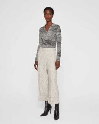 Pantalón Club Monaco Puño Recortado Talla 14 Sal Pimienta Pierna Recta Pantalón $175 NUEVO Foto 1 de 4