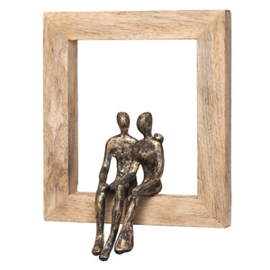 Dekofiguren Skulptur Holz Deko Zusammen Sein Halt Figuren  22x3x25 cm Rahmen - Bild 1 von 10