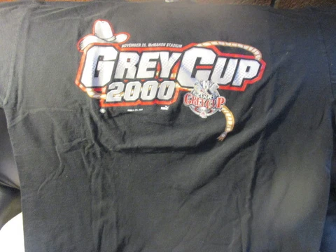 Original 2000 CALGARY STAMPEDERS Grey Cup Black T Shirt XL CFL Puma Cover