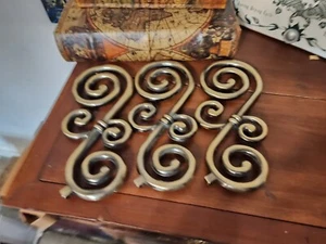 Decoración de pared de metal vintage - Interesante patrón de remolino - Estilo MCM - Juego de 3 - Imagen 1 de 6