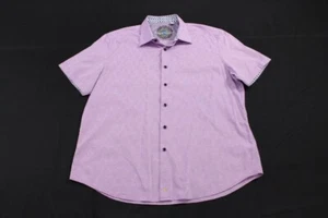 Camisa Robert Graham Para Hombres 2XL Floral Abotonada Manga Corta Calce Clásico Lavanda - Imagen 1 de 10