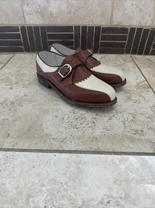 Footjoy Golf Shoes Strap Saddle White and Brown Leather Womens 7 B - Bild 1 von 13