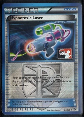 Pokemon Hypnotoxic Laser 123/135 Crosshatch Holo Player Rewards Promo Heavy Play - Image 1 of 4