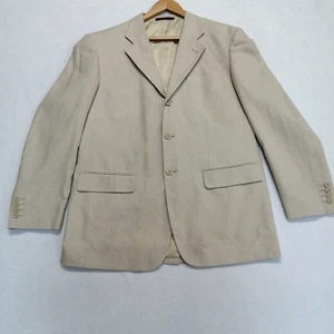 Chaqueta Blazer Butler & Webb Para Hombre Beige Mezcla de Lino Ajuste A Medida Forrada Bolsillos - Imagen 1 de 15
