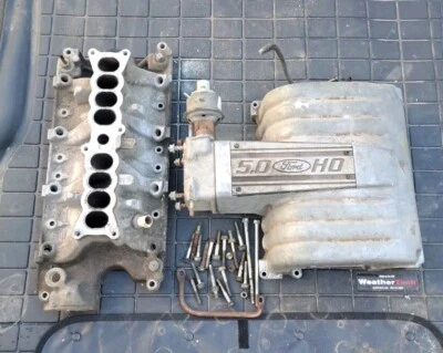 Ford Mustang GT 302 HO 1986 1987-1993 colector de admisión superior e inferior EFI OEM Foto 1 de 4