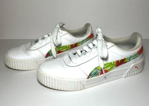 PUMA Carina 381326-01 Leather Tropical Punch Sneaker Women's Size 9.5 Pre-Owned - Picture 1 of 9
