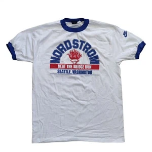 Vintage Nike 80’s Seattle Race Single Stitch Blue Tag Ringer T-Shirt Size Large - Picture 1 of 10