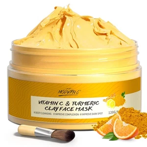 Turmeric Vitamin C Clay Mask Deep Cleansing Face Mask Skin Care Improve Blackhe - Picture 1 of 7