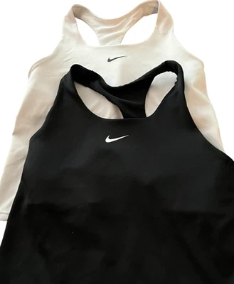 Nike Dri-Fit Sports Bra Tank Girls Tween Sz Large Black White Athletic Gym LOT/2 - Image 1 of 4