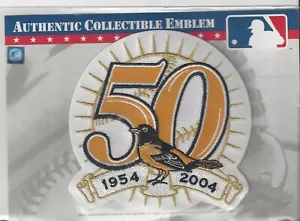 Parche de manga del 50 aniversario de los Baltimore Orioles 2004 paquete oficial MLB sellado - Imagen 1 de 1