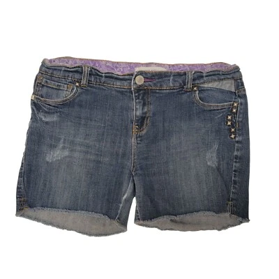 O'Neill Mujer Denim Tachonado Corte Pantalones Cortos Talla 11 Cinco Bolsillos Desgastados Foto 1 de 4