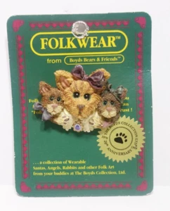 Prendedor Boyds Bears FolkWear Purcilla & Friends gato gatito #26419 - Imagen 1 de 2