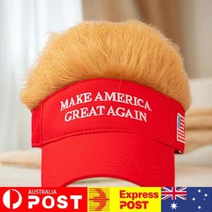 Trump Hat with Hair Visor Sun Hats Make America Great Again for Outdoor Sports - Picture 1 of 12