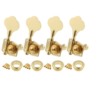 4PCS Vintage Open Gear Bass Guitar Machine Heads Tuning Pegs 4R Gold - Picture 1 of 7