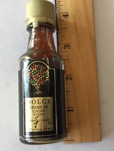 Vintage Mini DOLCE CREME DE CACAO Clear Bottle  Airline Sample Bottle Empty - Picture 1 of 1