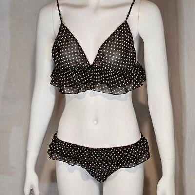 Victoria's Secret Sexy Little Things Bralette Transparente Bikini L M Falda Volantes Foto 1 de 4