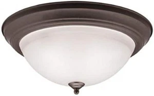 8116OZ Flush Mount round Glass Ceiling Lighting, Bronze 3-Light (16" W X 7" H) 1 - Picture 1 of 2