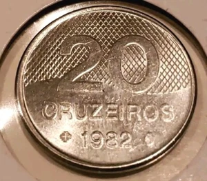 1981 Brazil 20 Cruzeiros Unstanless Steel Uncirculated Collect Different Coins - Picture 1 of 6