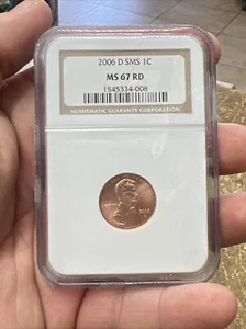 2006-D SMS 1c NGC MS67 RD Lincoln Penny Cent Coin Red - Picture 1 of 2